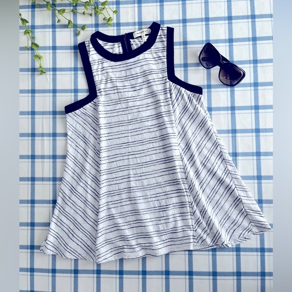 Monteau Black and White Striped Flowy Blouse - Picture 3 of 5